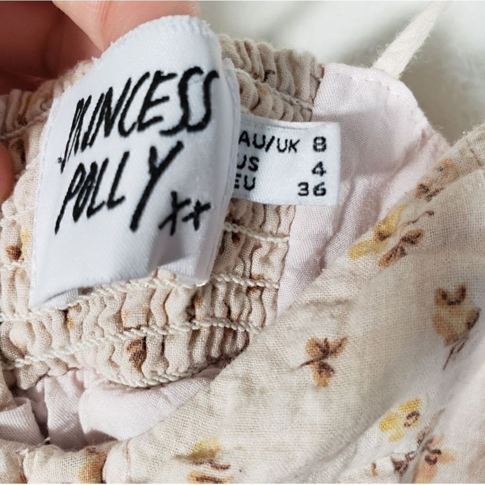 Princess Polly Floral Lined Mini Dress Size 4 - Picture 5 of 7